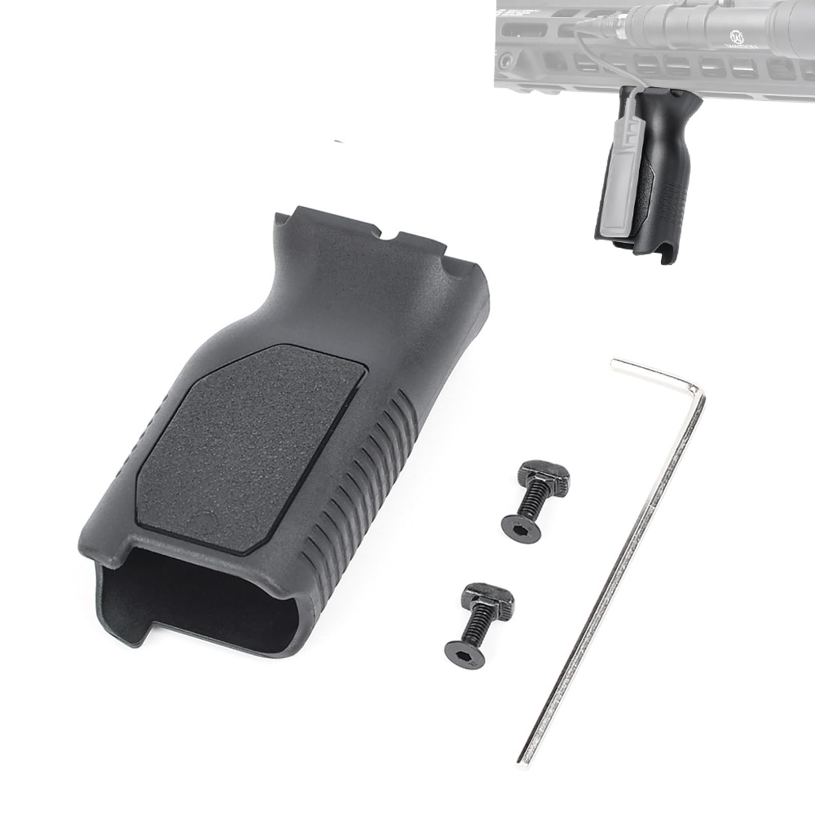 SBGJMY Tactical Mlok Front Grip Long Vertical Foregrip with Cable Management for Mlok Rail Handguard System (Black)