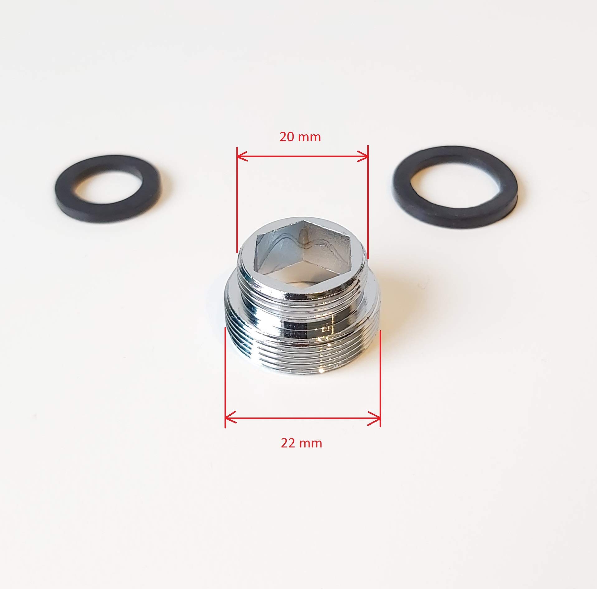 GEYSER EURO 20/22mm Metal Connector for Connecting Water Filter or Aerator