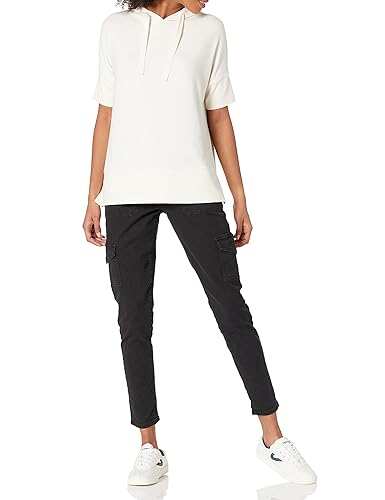 Daily Ritual Women's Cozy Knit Oversized Hooded Short-Sleeve Shirt