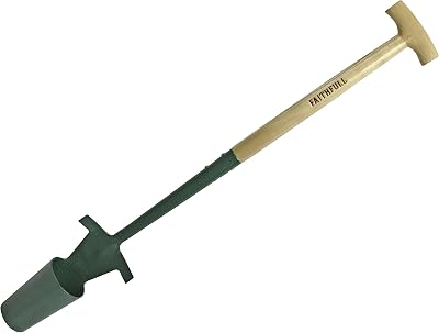 Faithfull Countryman Long Handle Bulb Planter Forged Carbon Steel Ash T-Grip