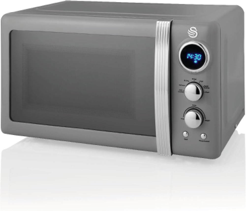 Swan SM22030LGRN Retro LED Microwave 20L 800W 6 Power Levels Defrost