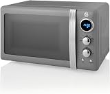Swan SM22030LGRN Retro LED Microwave 20L 800W 6 Power Levels Defrost