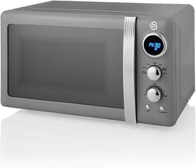 Swan SM22030LGRN Retro LED Microwave 20L 800W 6 Power Levels Defrost