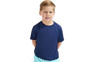 Lands' End Kids Boys and Girls Swimwear UPF 50 Short Sleeve Rash Guard Shirt (XXS-XL)