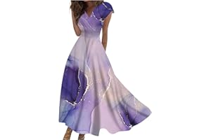 Azeralia Summer Dresses for Women 2024 Short Sleeve Dresses for Women 2024 Elegant Wedding Guest Dress Party Dress for Women