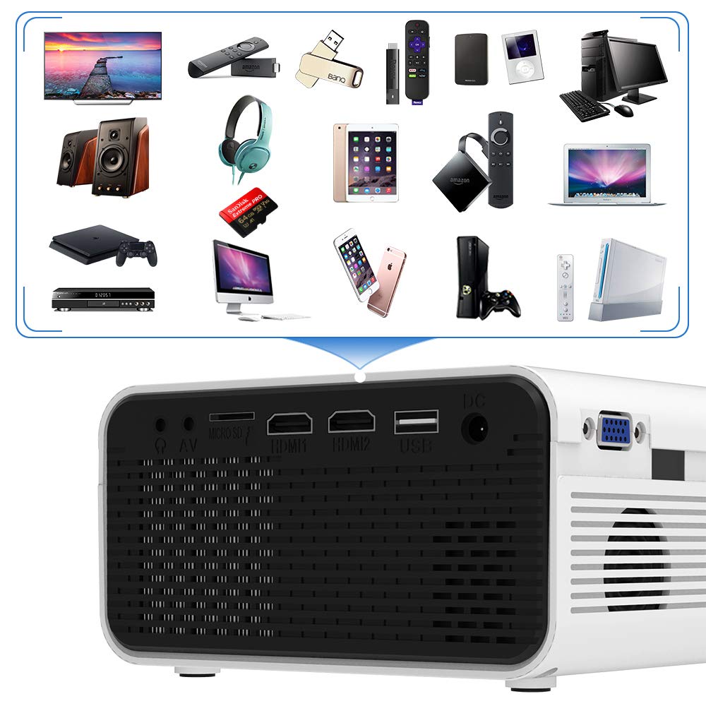 Electronics Outdoor activities and More 2600Lumen HD Video Projector