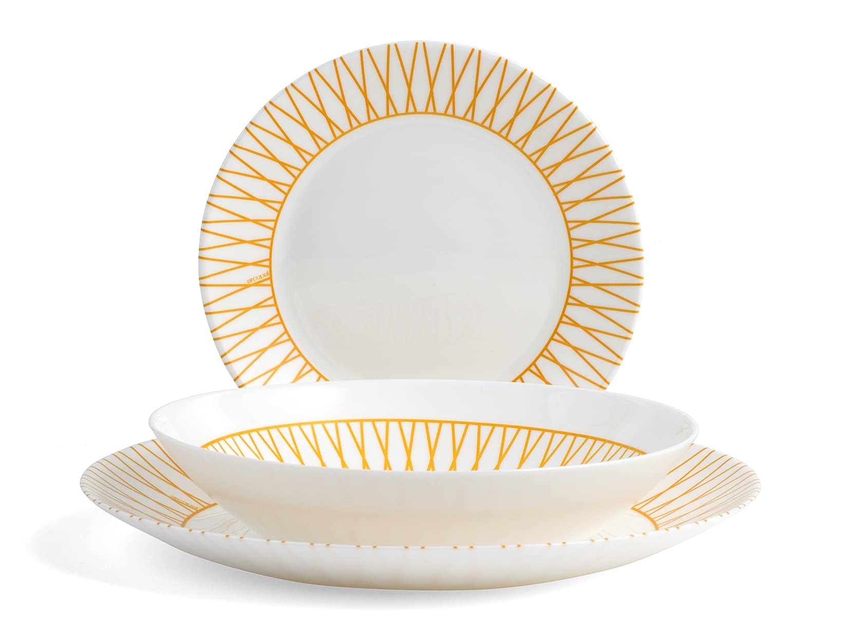 Arc 785753 Auberi Table Set 18 Pieces, Glass, Orange