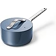 Caraway Nonstick Ceramic Sauce Pan with Lid (1.75 qt) - Non Toxic, PTFE & PFOA Free - Oven Safe & Compatible with All Stovetops (Gas, Electric & Induction) - Navy
