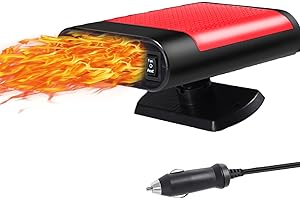 INKERSCOOP Portable Heater For Car 12 Volt 150W Fast Heating Cooling Fan Defogger & Defroster 360° Rotation Portable Car Heater That Plugs Into Cigarette Lighter Small Air Heat