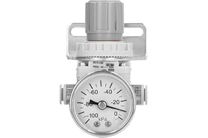 Jeanoko 1PCS Pneumatic Vacuum Regulator, Air Pressure Regulator Air Regulator Valve ABS ‑100 to ‑1.3Kpa with Dial for Industry 80 Vacuum Regulator Valve Vacuum Pump Regulator Camera v3 Vacuum