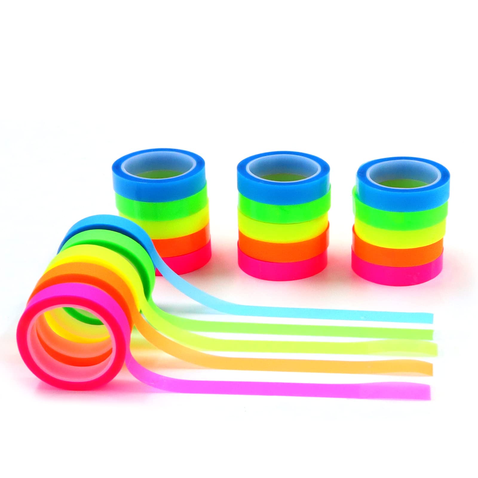 Modixun 20 Rolls Transparent Writable Highlighter Tape, Removable Thin Transparent Sticky Notes, 5 Bright Colors Book Tabs Annotation Tabs, Page Markers Sticky Tabs for Books, 0.8cm×5m