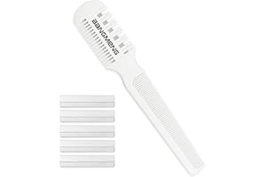 BANGMENG Hair Cutter Comb, Shaper Hair Razor Comb, Split Ends Hair Trimmer Styler, Double Edge Razor Blades for Thinning, Hair Cutting and Styling, Extra 5 Blades Included