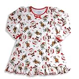 Sara's Prints - Girls Long Sleeve Nightgown, Cream, Red