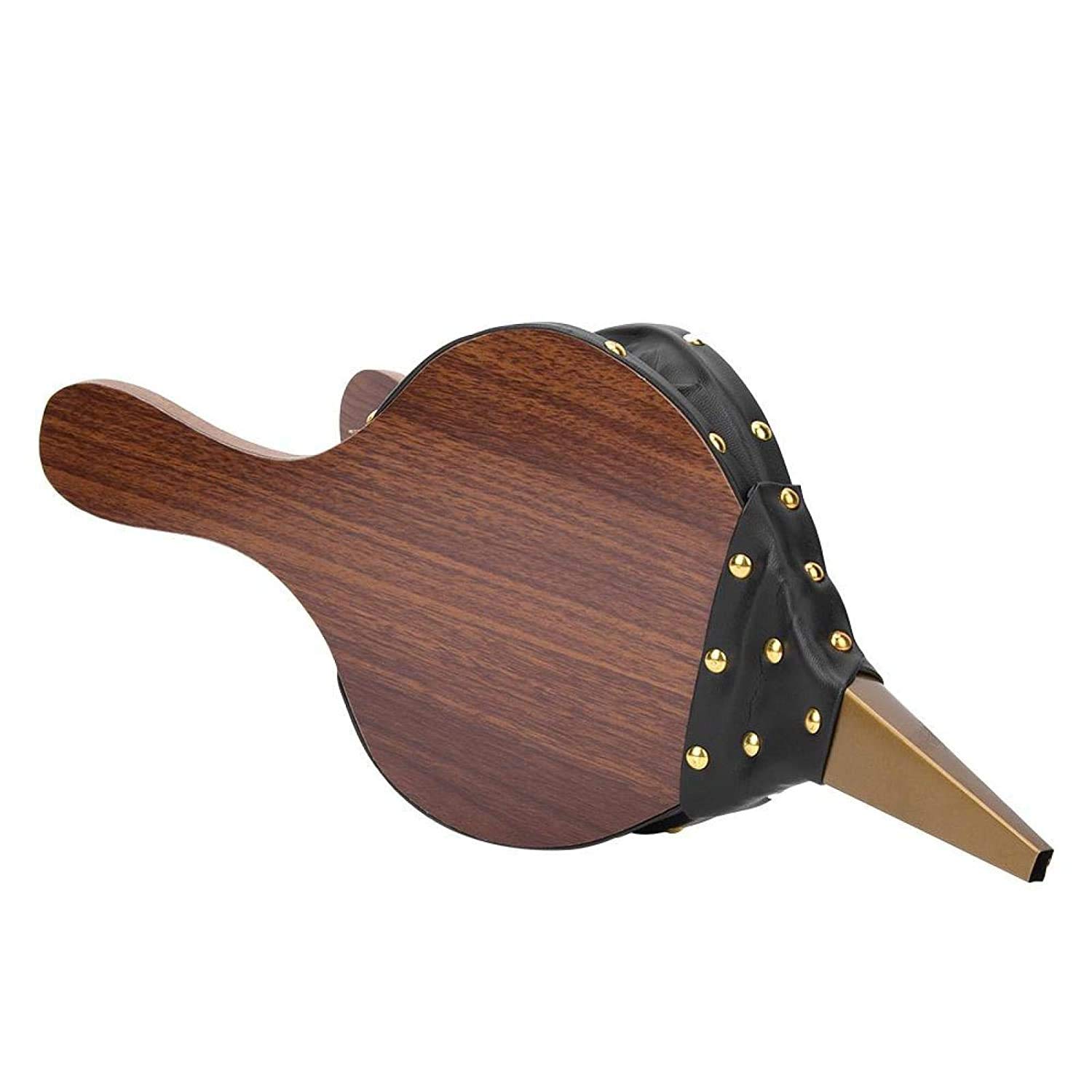 Brown Wood Air Blower,Leather Fire Bellow Fire Pit Air Blower 15.8 x 7.1in with Hanging Strap for Barbecue, Camping BBQ Grill Chimney Outdoor