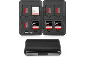 Memory Card Storage Box, Hard Wearing Anti Scratch Aluminum Case for SD Cards, with Large Capacity Compact Design for Work Tr