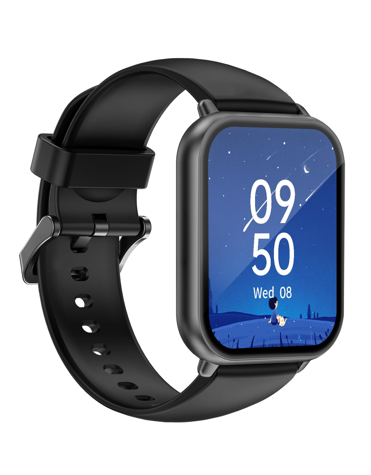 HUAKUA Smart Watch for Men and Women with Call Function,1.85 Inch HD Touch Screen Fitness Watch with Heart Rate Sleep SpO2 Monitoring,IP68 Waterproof Multi Sport Modes Pedometer Watch for Android iOS