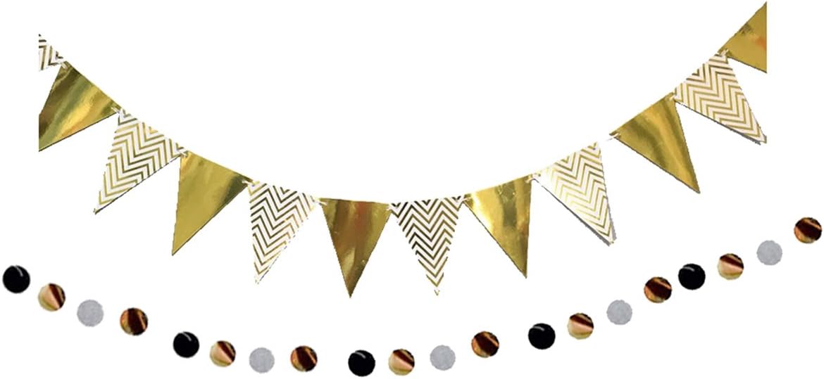 Amazon Com Funpa 2pcs Birthday Party Banner Triangle Round