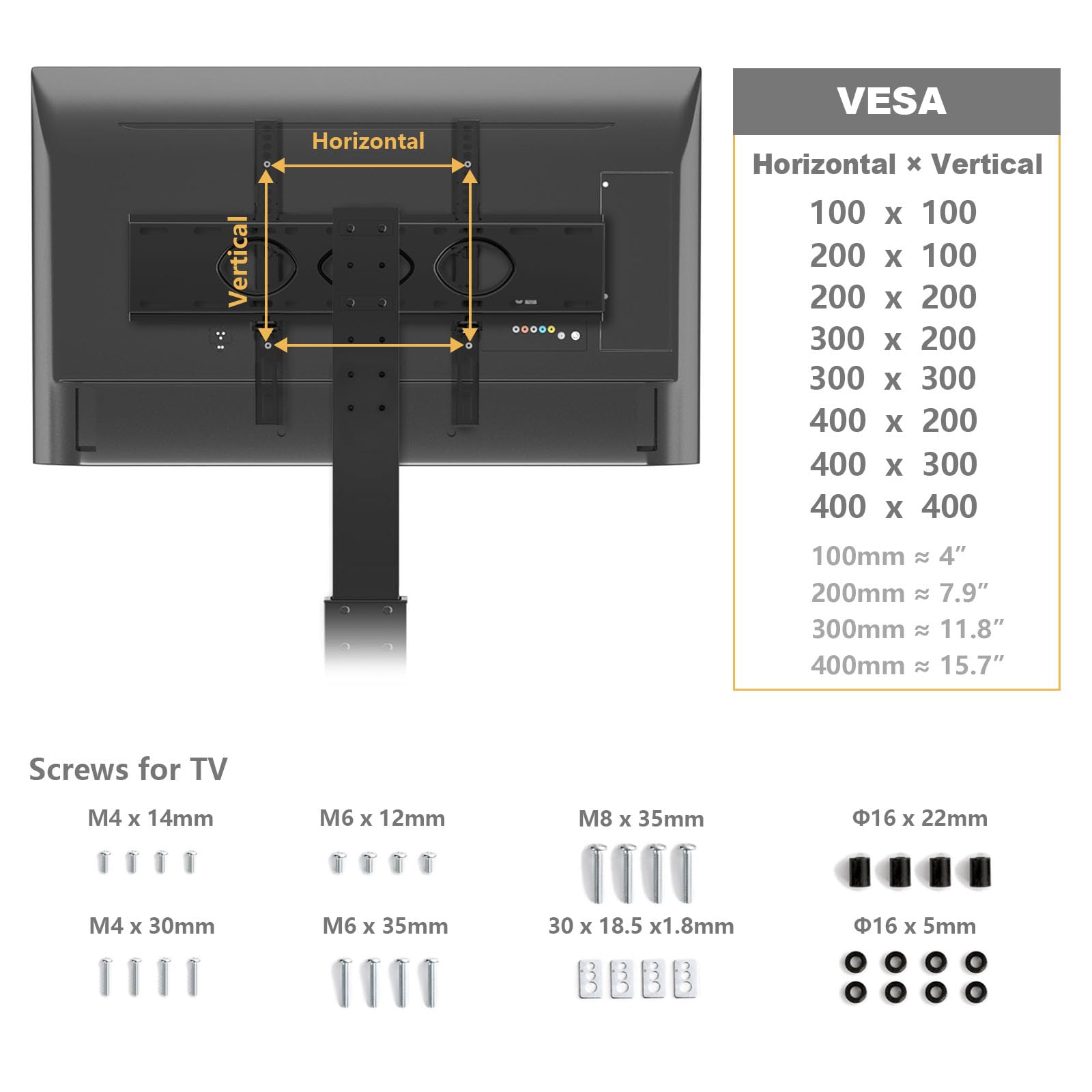 TAVR Universal Floor TV Stand Base for 32-75 Inch TVs up to 110 Lbs with Swivel Height Adjustable Mount, Black Tempered Glass Base for Media Storage and Space Saving