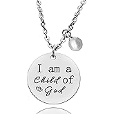 Dabihu Baptism Gifts for Her Women Goddaughter Necklace First Communion Gifts Jewelry Gifts for Goddaughter Necklace Christian Prayer Charm Faith Religious Jewelry