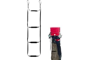 3-Step Hunting Climbing Aider with Anti-Skidding Steps, 61.5 Inch Portable Hunting Tree Climbing Rope Ladder for Outdoor Spor