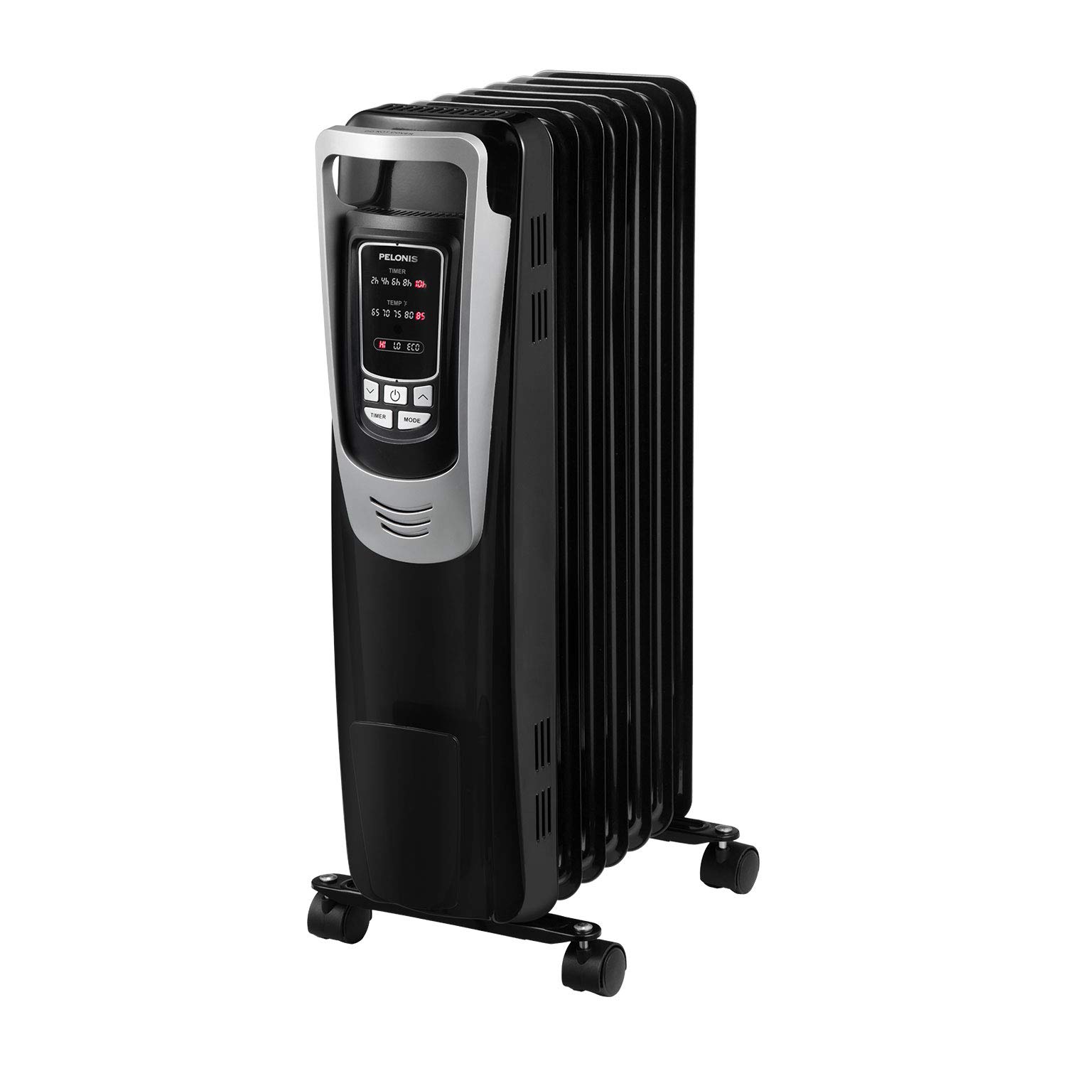 PELONIS Electric 1500W Oil Filled Radiator Heater with Safety Protection, LED Display, 3 Heat Settings and Five Temperature settings. Perfect for for Home or Office