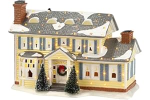 KYKHT Christmas Vacation Village Decoration, Resin Christmas Scene Village Houses Town with Warm White LED Light, Holiday Hou