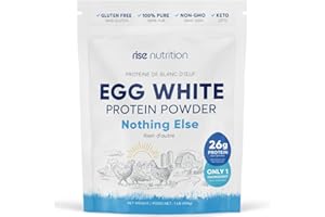 Rise Nutrition - 100% Egg White Protein Powder, Made in Canada - Only One Ingredient - Dried Powdered Egg Whites, No Fat, No 