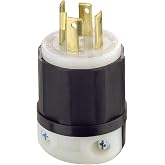 Leviton 30 Amp, 480 Volt 3-phase, NEMA L16-30P, 3P, 4W, Locking Plug, Industrial Grade, Grounding, 2731, Black-White
