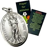 Westmon Works St Sebastian Medal with Holy Card Set Saint Prayer with Italian Metal Pendant