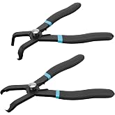 DURATECH Push Pin Pliers Set with 30 Degree and 80 Degree Offset Jaws | 2-Piece Rivet Removal Tool, Spring Loaded, Plastic Spraying, Remove Trim Plastic Fasteners, Rivets, Clips