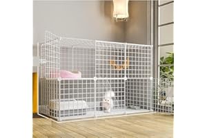 FDSDEFEN Cat Cage Indoor DIY Cat Playpen Detachable Metal Wire Kennels Cat Cage Indoor Cat Enclosures DIY Cat Playpen Metal Kennel