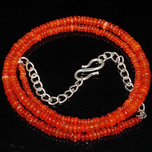 21 Cts Natural Ethiopian Welo Fire Opal Orange Beads Necklace ##359