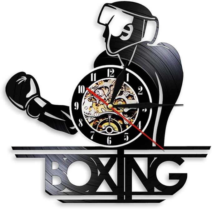 clock Boxing Powerful Sports Room Decor fighting Sports Modern Design