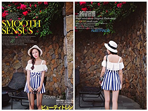 Amazon 水着 レディース ワンピース 痩せて見える ストライプ柄