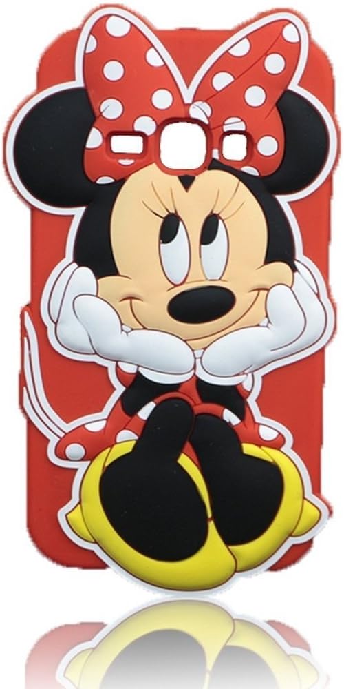 G530 Case,Galaxy Grand Prime Case, KY 3D Cute Sit Minnie Mouse Silicone Soft Back Case Cover for Samsung Galaxy Grand Prime/G530/G530H/G5308 (Red)