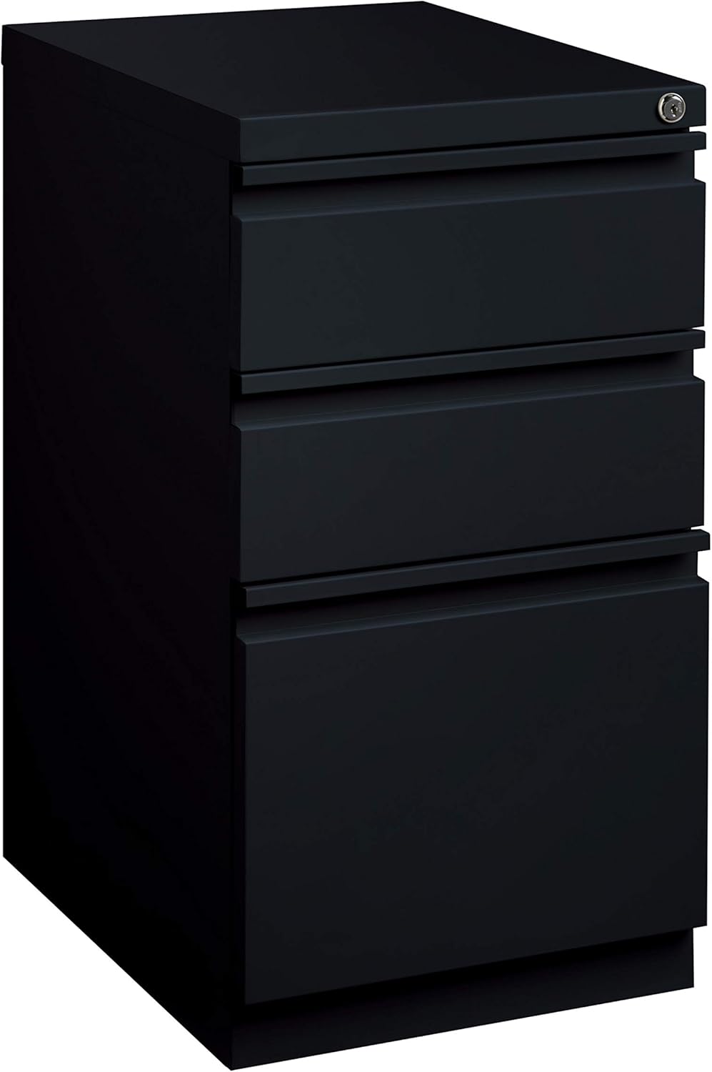 Pro Series Three Drawer Mobile Pedestal File Cabinet, Black, 20 inches deep: Furniture & Decor