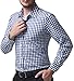 Paul Jones®Men's Casual Oktoberfest Shirt Long Sleeve Plaid Dress Shirt Blue Plaid M