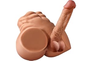 Isskis 6.8LB Male Sex Doll with Dildo, Adult Torso Sex Doll Toys with 7.08in Huge Dildos for Women Masturbation, Unisex Mastu