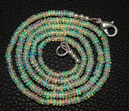 1 Strand Natural smooth Ethiopian opal 3-4mm Rondelle beads19.5'' Necklace Christmas Sale By LOVE-KUSH.