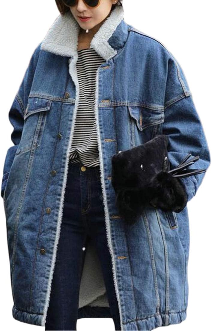 lamb wool denim jacket