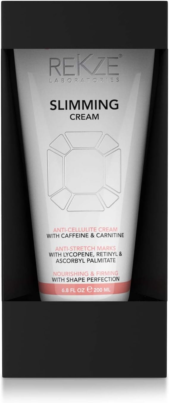REKZE Slimming Cream, Clinically Proven Anti-Cellulite, Fat Burner & Stretch Marks Removal, Nourishing & Firming For Men & Women, Made In Italy, 200ML