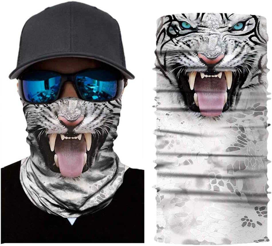 3D Animal Seamless Bandana Rave Face Mask Dust Wind UV Protection Scarf Sports Headwear Neck Gaiter Balaclava for Men,Women