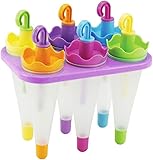 Umbrella Shape Ice Pop Molds, Pack of 6 Ice Cube Maker Tray, Bpa Free, DIY Ice Cream, By Chuzy Chef