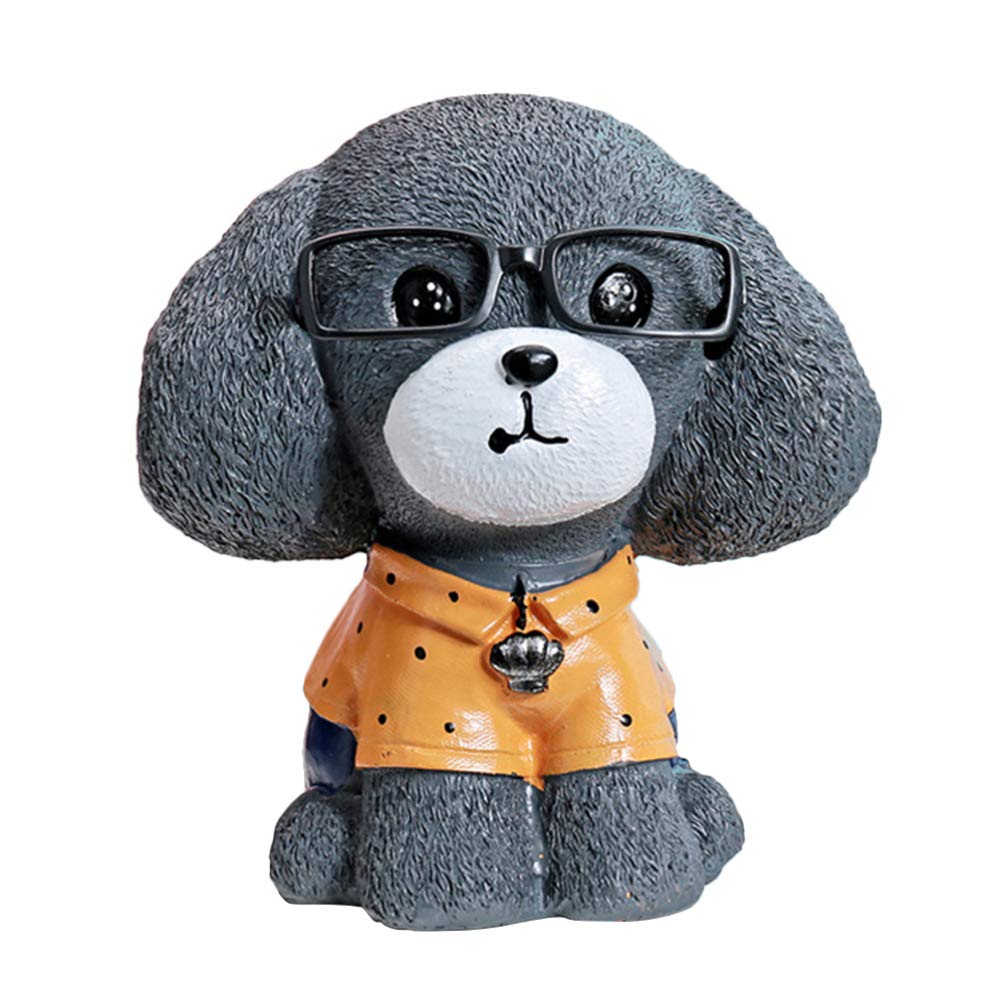VOSAREA Box Dog Saving Bank Cute Cartoon Saving Box Coin Container for Kids Boys and Girls (Grey)