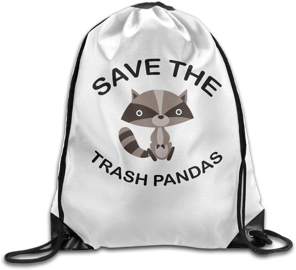 Training Save The Trash Pandas Raccoon Animal Drawstring Gymsack