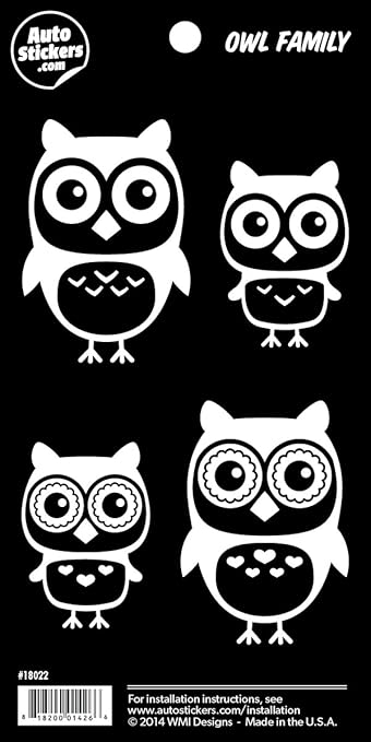 Download Amazon Com Owl Family Vinyl Car Stickers 4 Decals Automotive Yellowimages Mockups