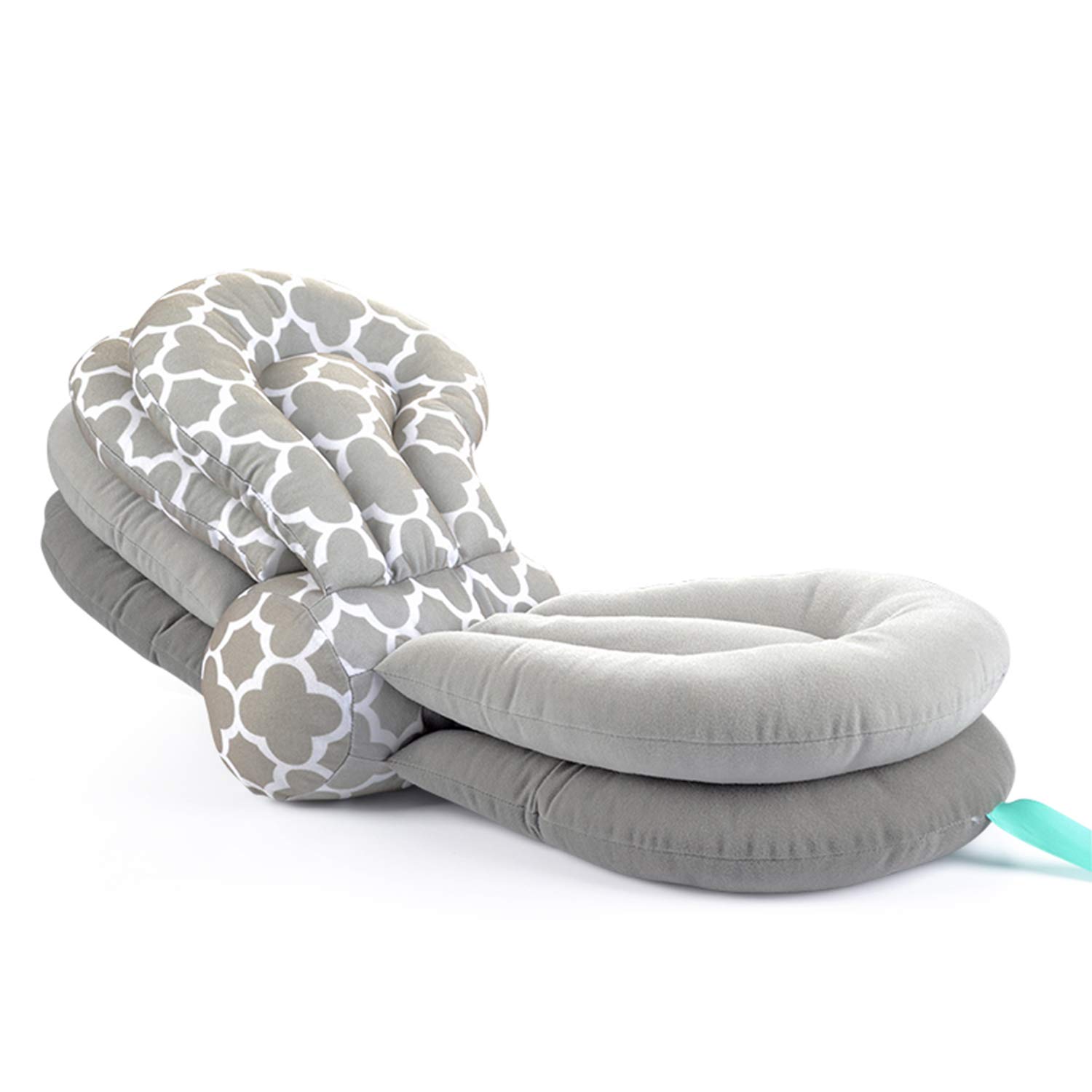 ESINPHLOS Nursing Pillow Multi Function Breastfeeding Pillow Maternity Nursing Pillow Baby Breastfeeding Pillow Baby Feeding Pillow 100% Cotton Adjustable Height-Gray