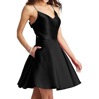 HEIMO 2019 Mini V Neck Spaghetti Strap Satin Prom Kuwait Ubuy