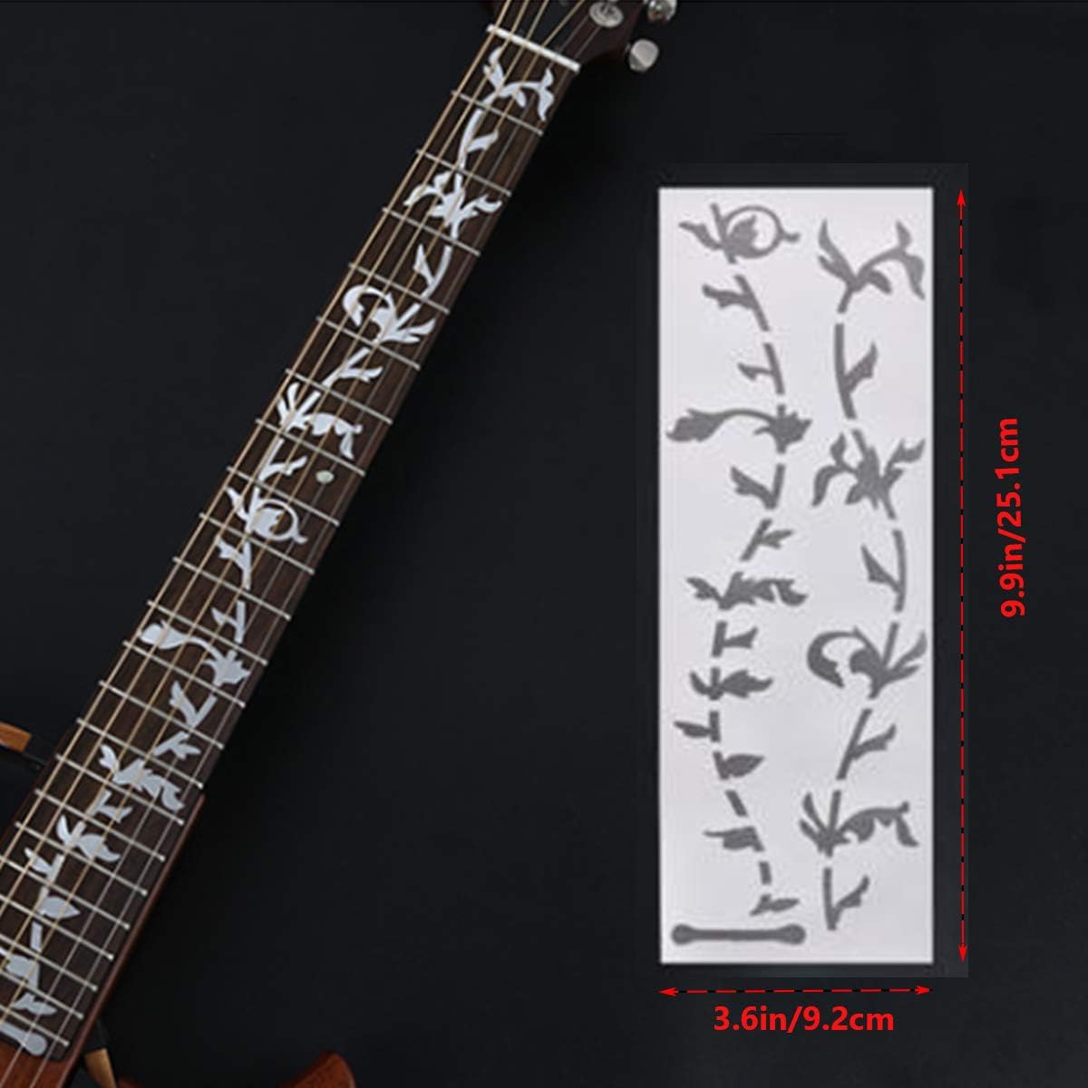 Tree of Life DIY Guitar Neck Fretboard Stickers, Fret Inlay Stickers for Music Bass, Acoustic, Electric Guitar, Silver Thin - Image 5