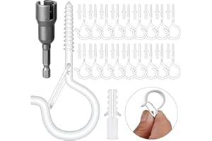 GIPTIME Screw Hooks for Outdoor String Lights, 18 Pack Q-Hanger Ceiling Hooks for Hanging Plants Christmas Light Wind Chimes,
